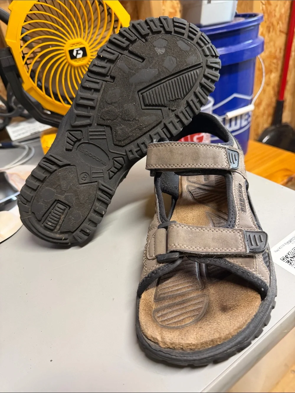 Gotcha ( sz. 8) Adjustable Taupe Outdoor Sandals